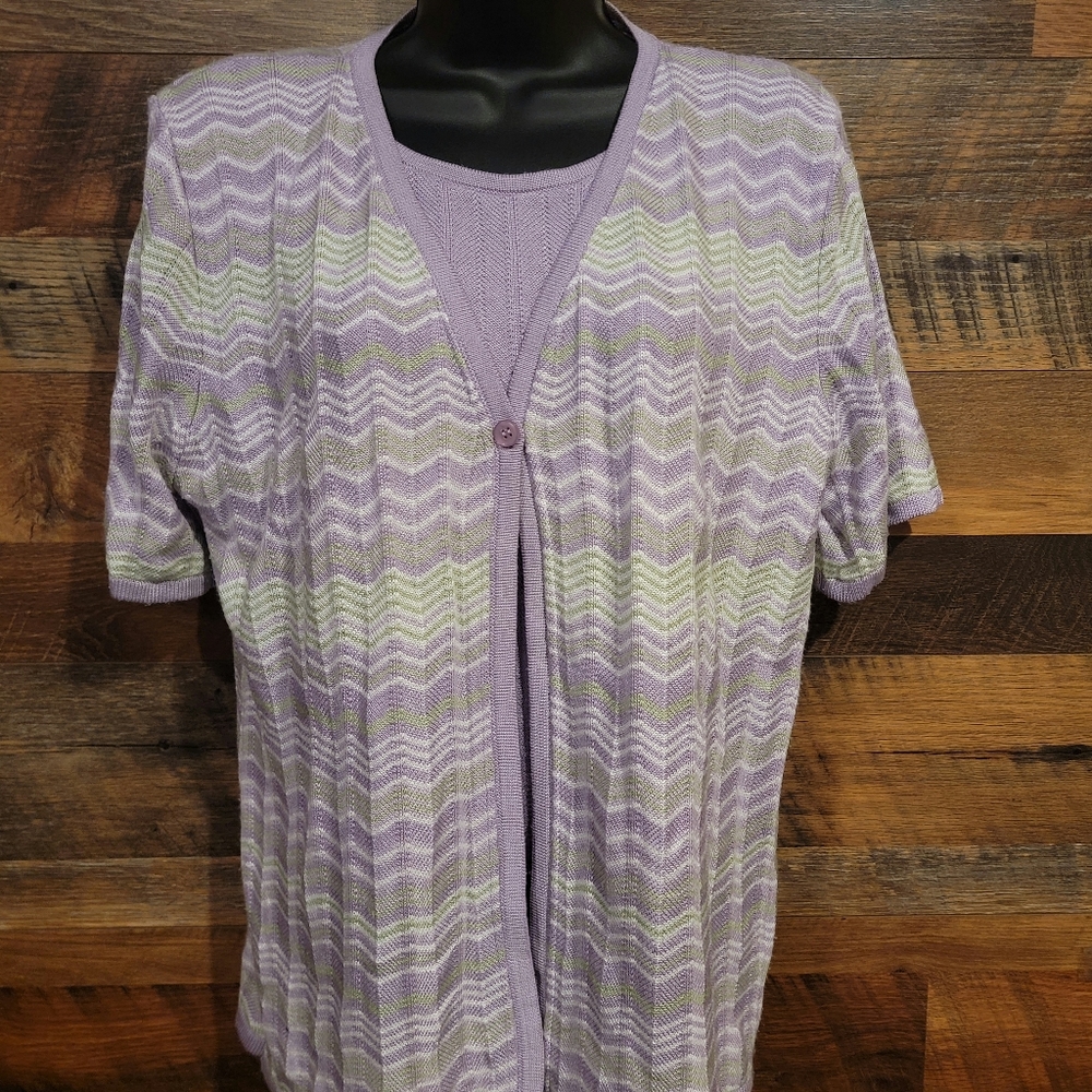 Alfred Dunner Women's Blouse & Cardigan